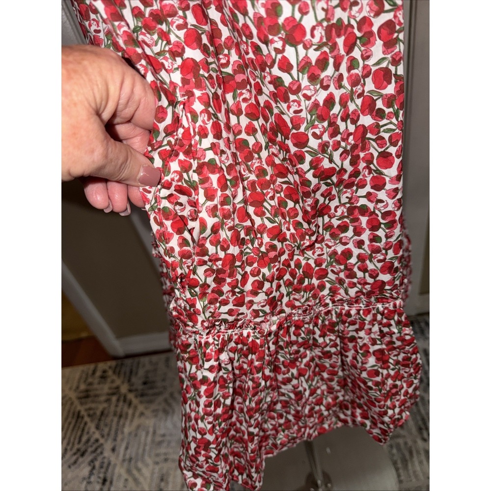 J. Crew Amelia Cotton Dress in Liberty Eliza's Red Floral Womens Medium - Picture 8 of 16